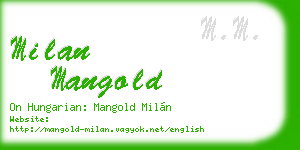 milan mangold business card
